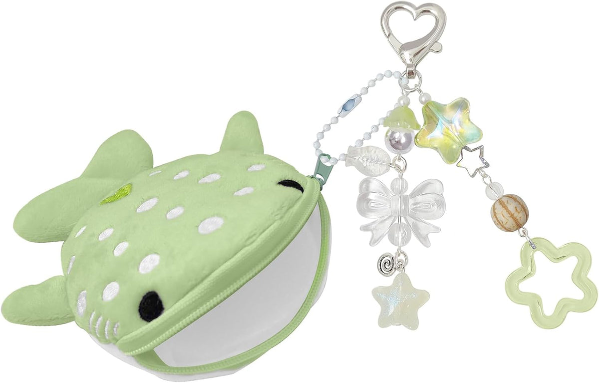 Cute Keychain Whale Shark Coin Purse Keychain Cute Plush Zipper Change Pouch, Kawaii Handmade Wallet for Women