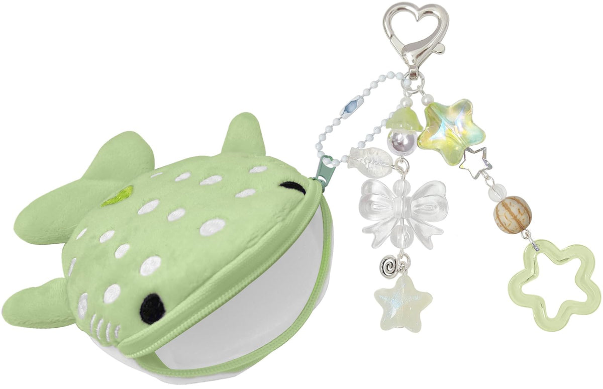 Cute Keychain Whale Shark Coin Purse Keychain Cute Plush Zipper Change Pouch, Kawaii Handmade Wallet for Women