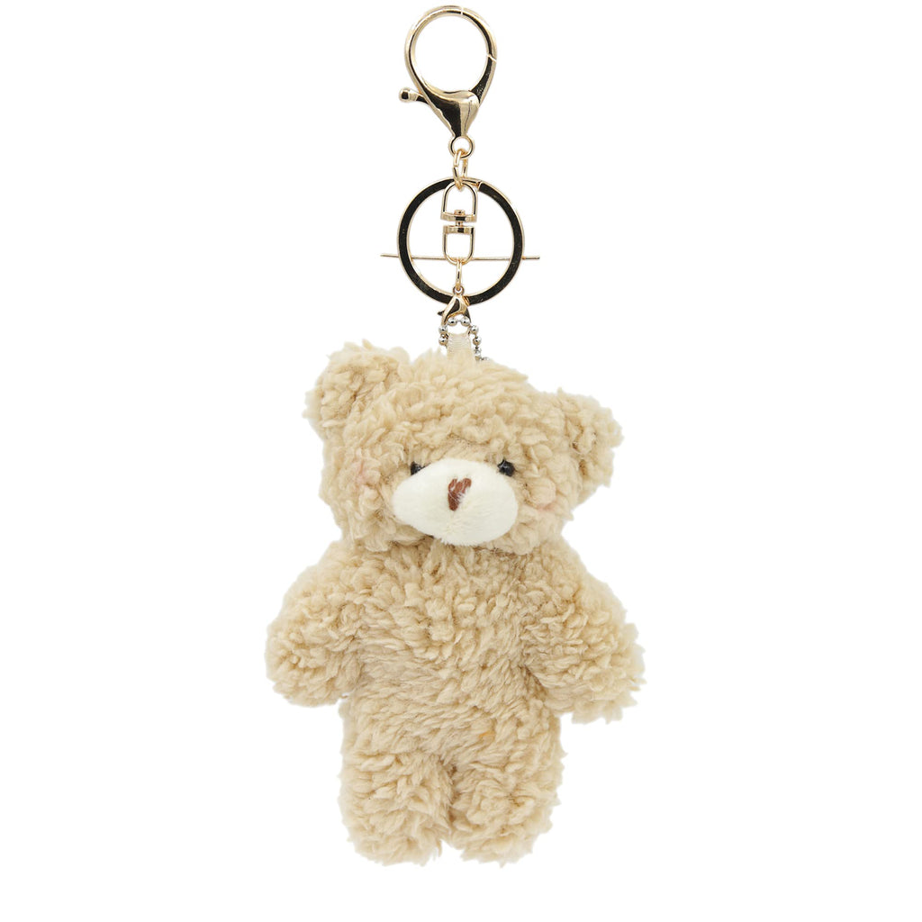 Bear Plush Keychain Toys for Kids with Purple Heart 5" Inch Stuffed Teddy Plushie Backpack Purse Pendant Gift for Girls (B-Brown-Heart)