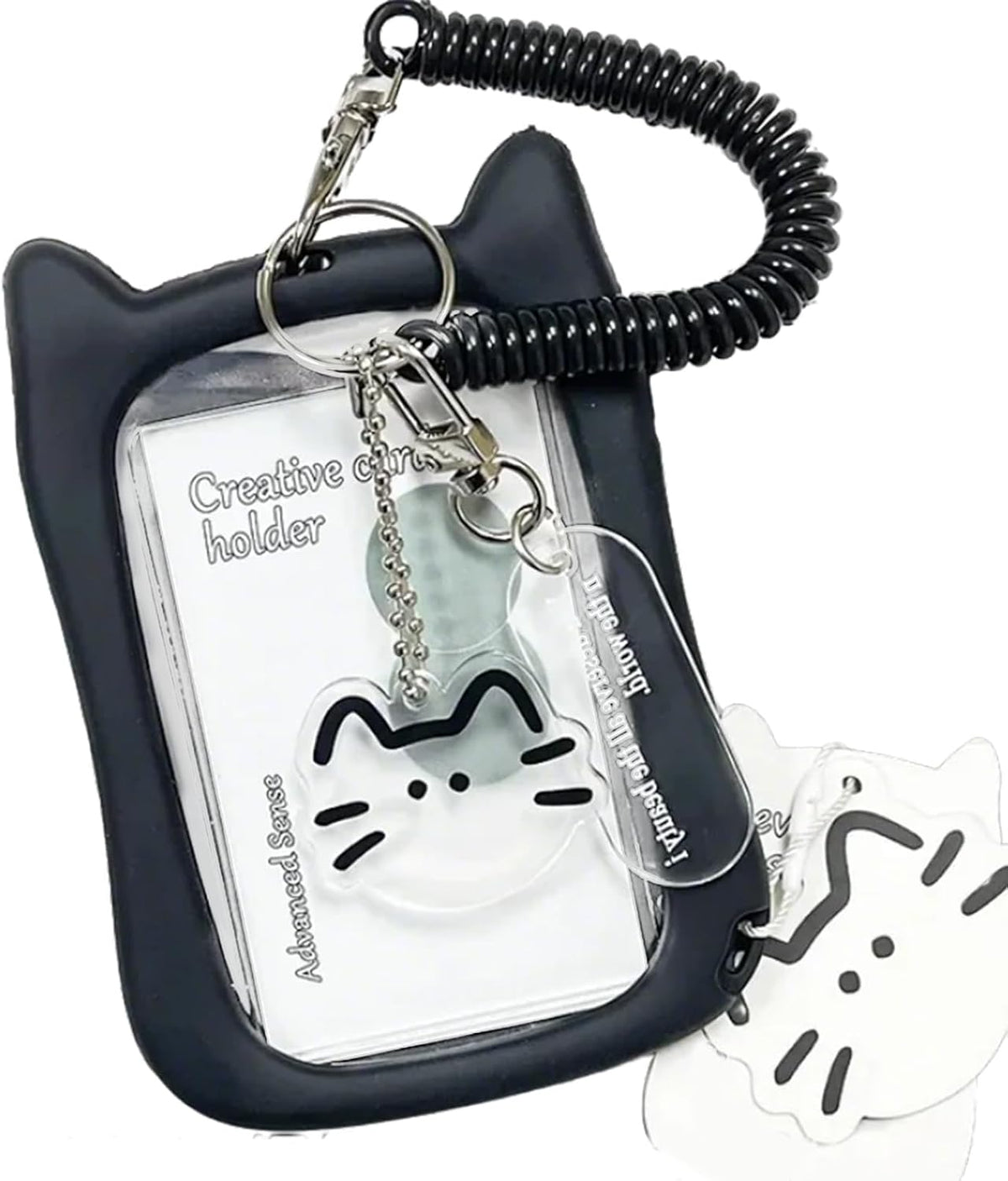 Lovely Card Covers Credit Card Case Protective Sleeve Photocard Holders Cats Ear Bus Card Protector Keychain Pendant