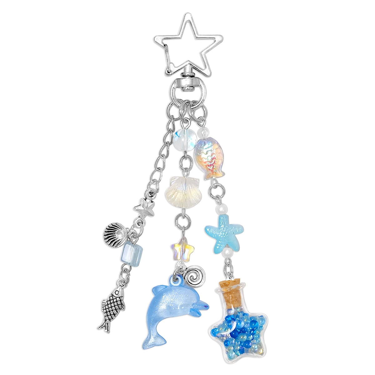 cioatu Y2K Aesthetic Keychains for Women Cute Flowers Star Cake Jellyfish Keychins Charms Kawaii Bag Purse Decor