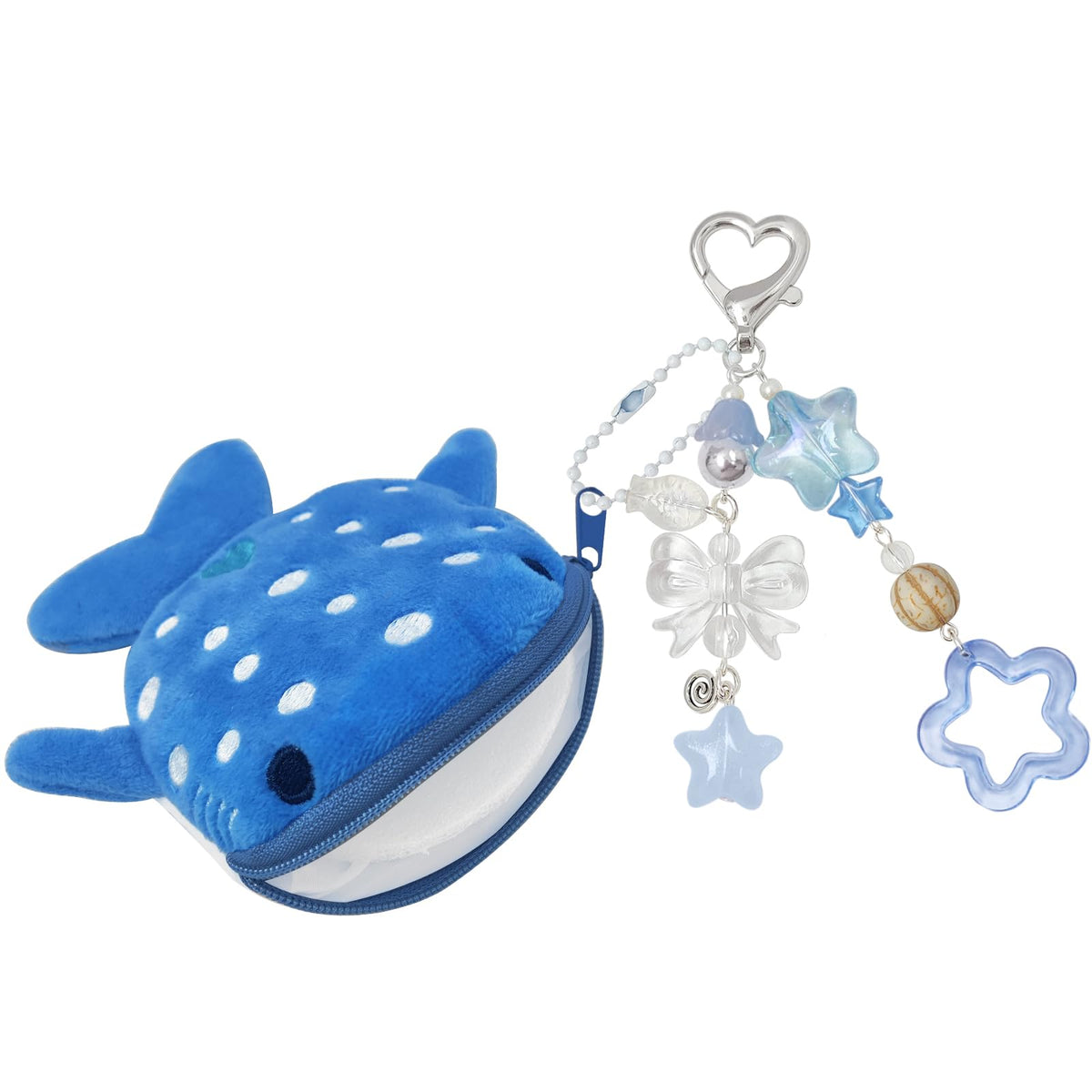 Cute Keychain Whale Shark Coin Purse Keychain Cute Plush Zipper Change Pouch, Kawaii Handmade Wallet for Women