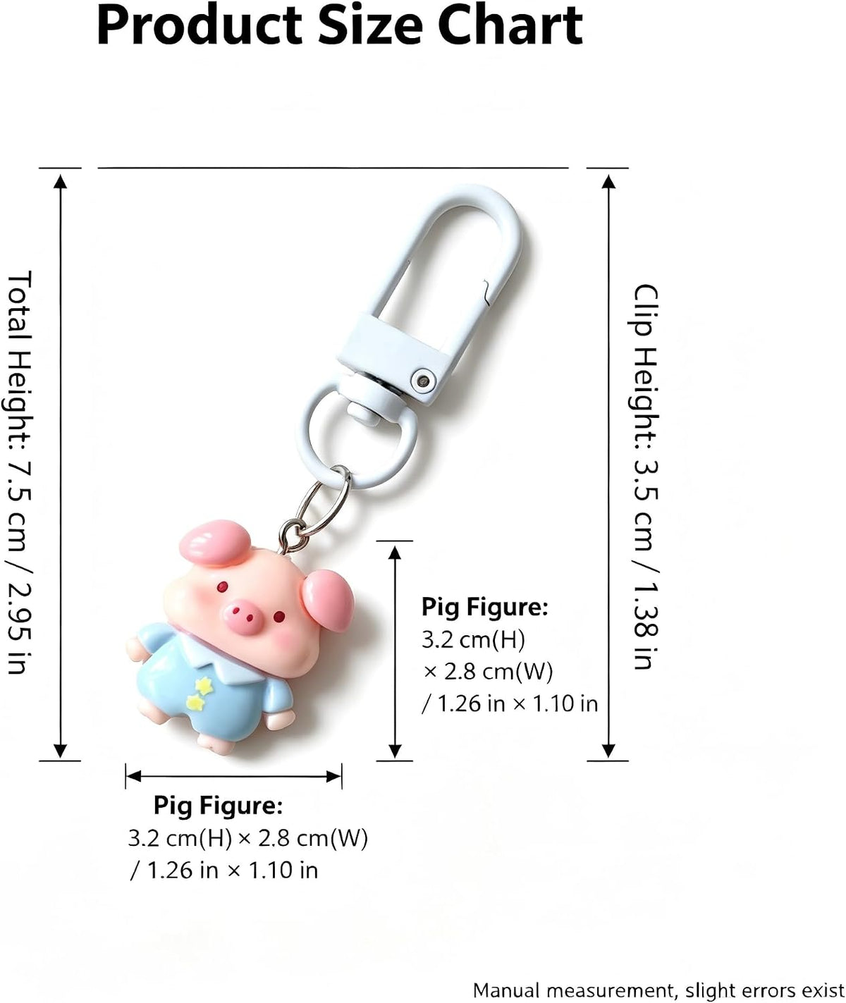 resin cartoon animal pendant with metal clasp for bag and keys