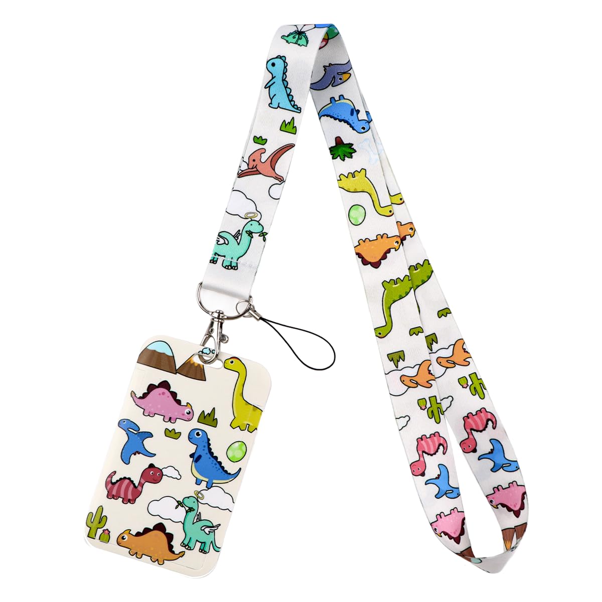 Cartoon Cat Lanyard for Keys for Women Kids with Sliding Style ID Badge Card Holder Keychain Neck Lanyard Clip for School Work Nametag