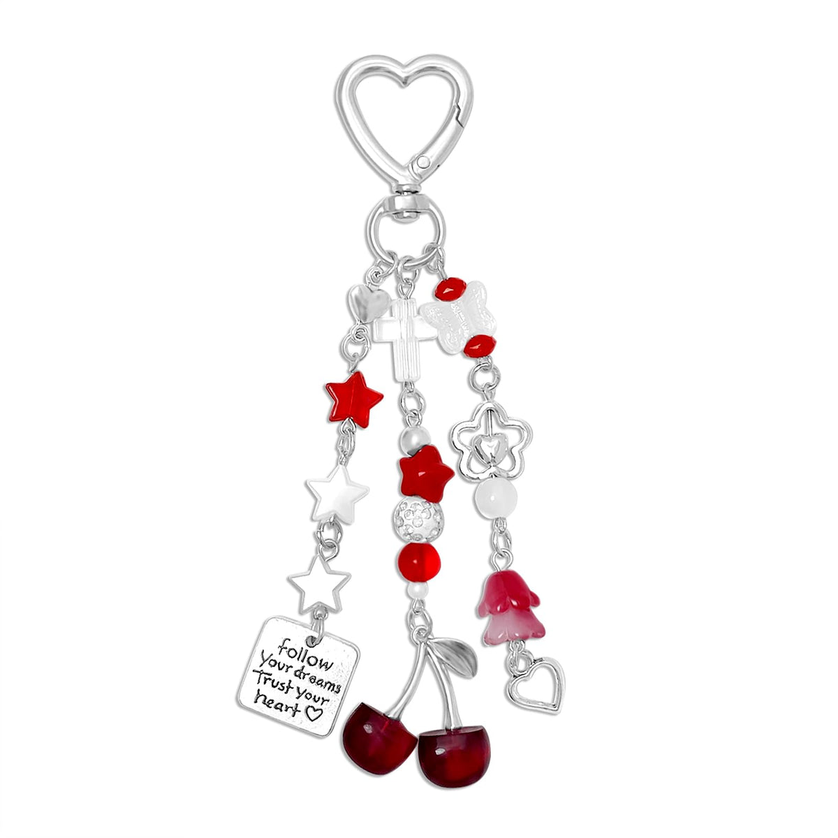 AGEN KGEN Aesthetic Y2K keychains Cute Butterfly Star Strawberry Bear Guitar Keychains Charms for Women Bag Purse Gifts