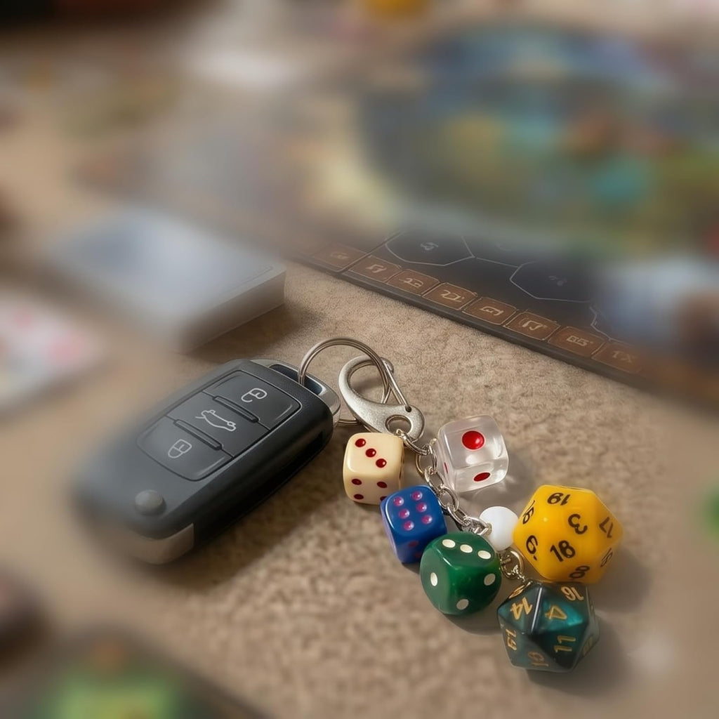Y2K Aesthetic Dice Keychain for Women & Men, Trendy Bag Charm Gift