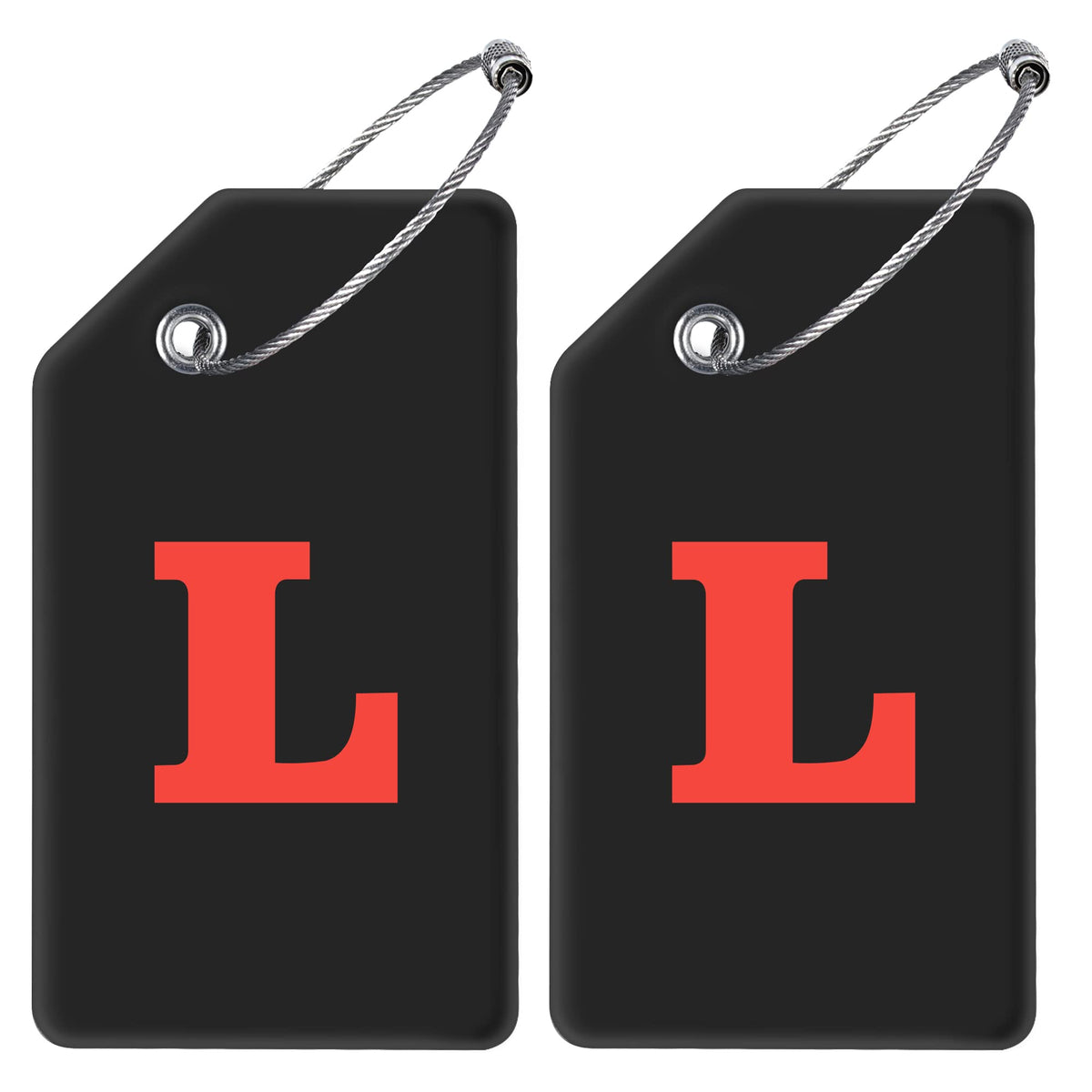 Gostwo 2 Pack Silicone Initial Luggage Tags for Suitcases Travel Essentials