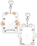 2 Pieces Animal Ear Photocard Holders with Heart Keychain, Multicolor B