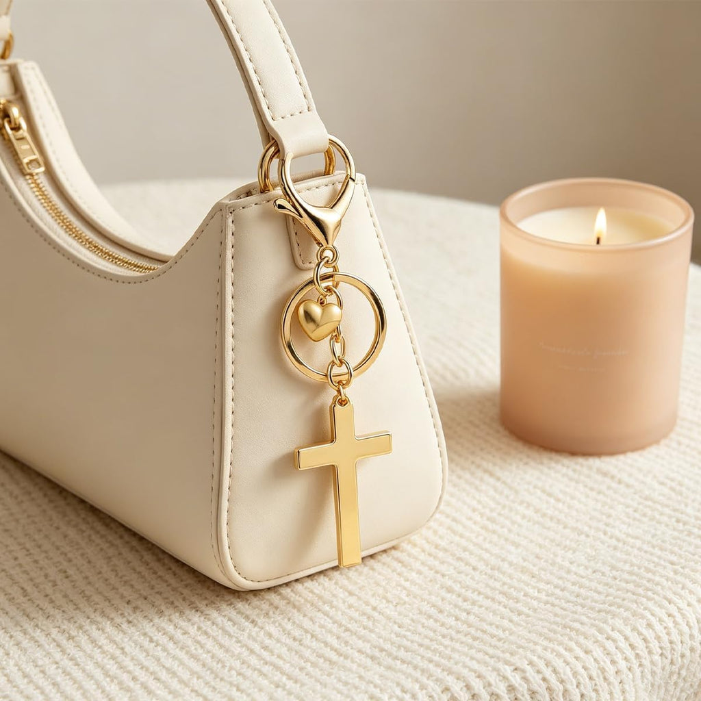 Cross Keychain Bag Charm for Women Christian Religious Gifts Easter Jesus Keychain for Women Purse Handbag Car Keys