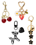 4 PCS Bag Charms for Handbags, Cute Cherry Keychain Purse Accessories