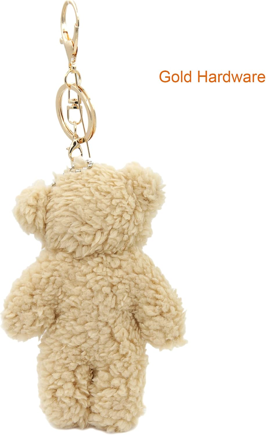 Bear Plush Keychain Toys for Kids with Purple Heart 5" Inch Stuffed Teddy Plushie Backpack Purse Pendant Gift for Girls (B-Brown-Heart)