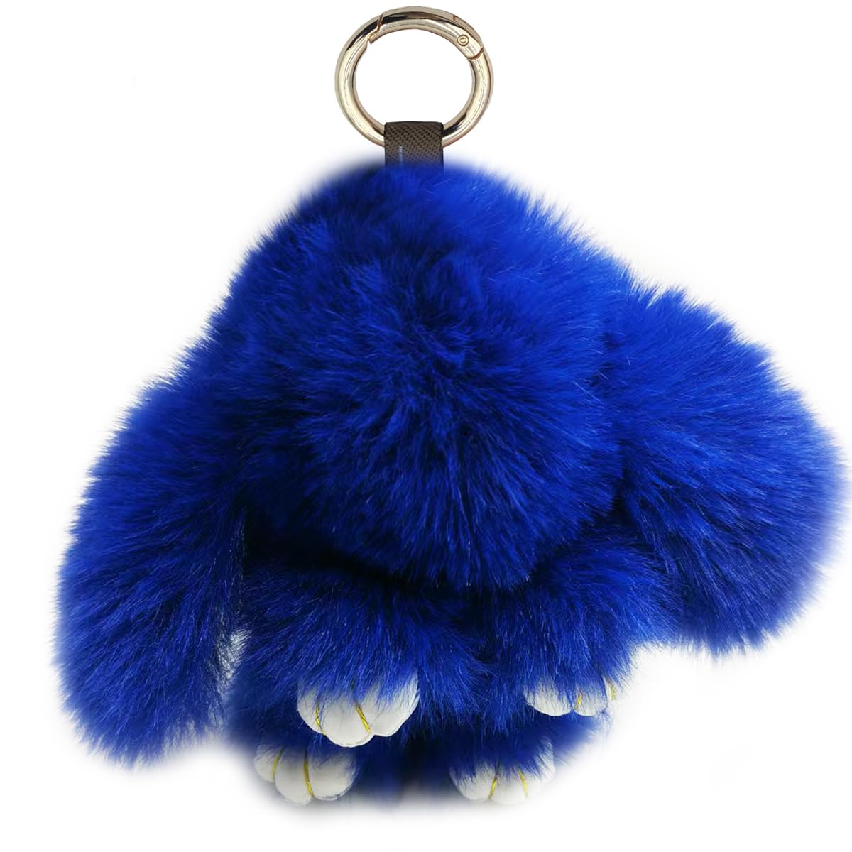 Cute Plush Bunny Keychain Soft Fluffy Rabbit Key Ring Pompom Key for Women