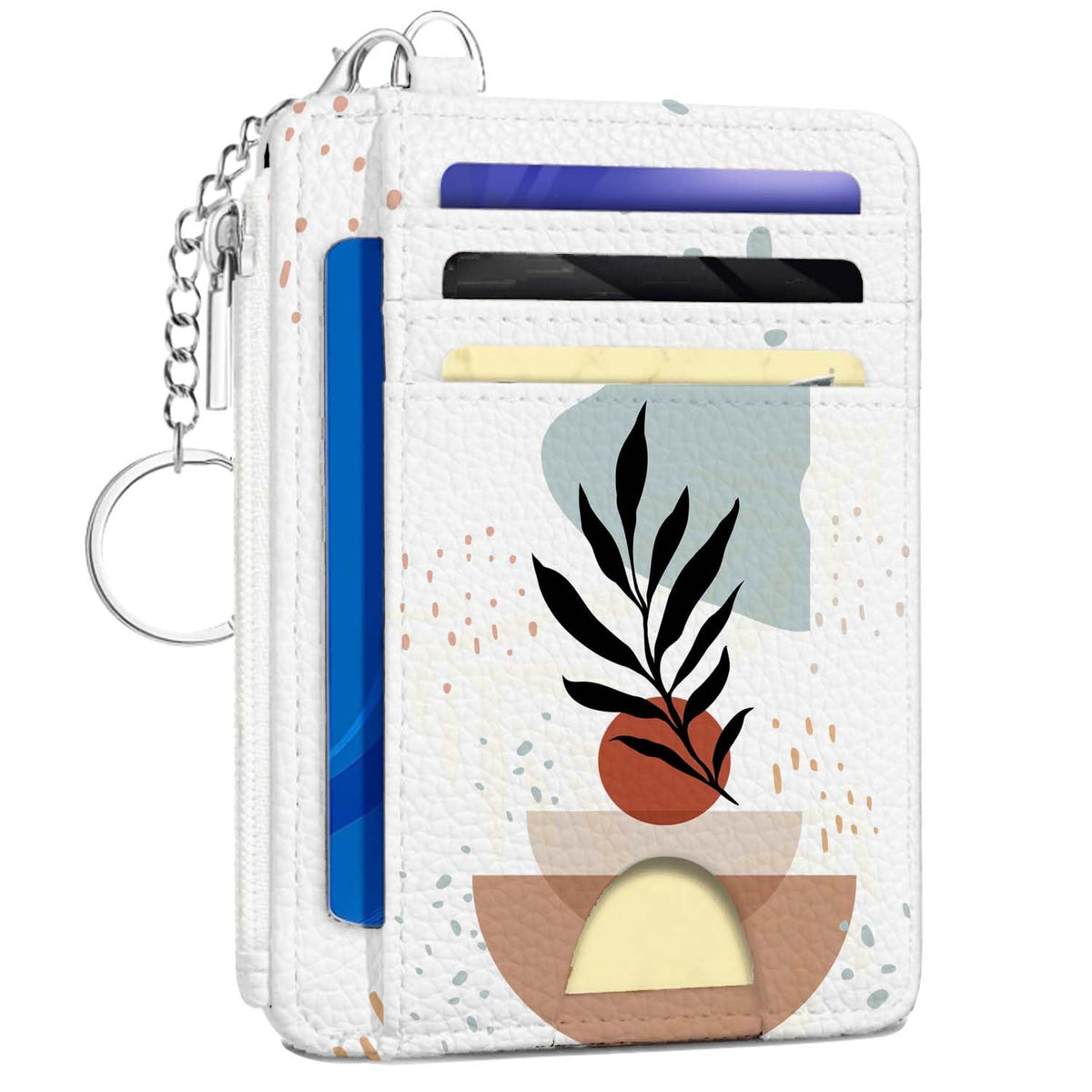 Gifts for Cat Lovers,Funny Cat Credit Card Holder Small Keychain Wallet for Women, Cute Blocking Wallet Coin Pocket,Front Pocket Thin Travel Card Case with ID Window