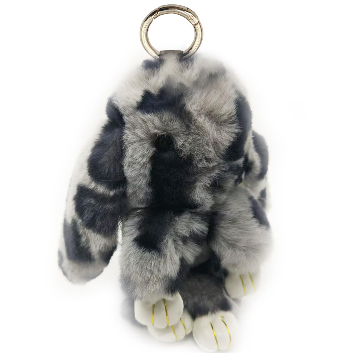 Cute Plush Bunny Keychain Soft Fluffy Rabbit Key Ring Pompom Key for Women
