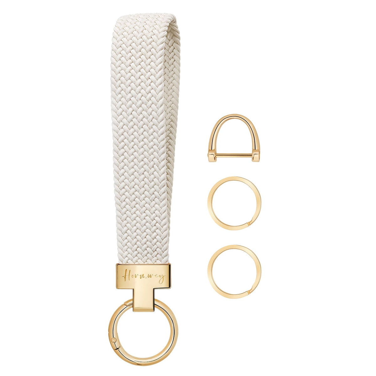 Hovmwey Elastic Wristlet Keychain for Women Men, Cute Car Key Chain, Braided Wrist Strap Lanyard for Keys ID Badges