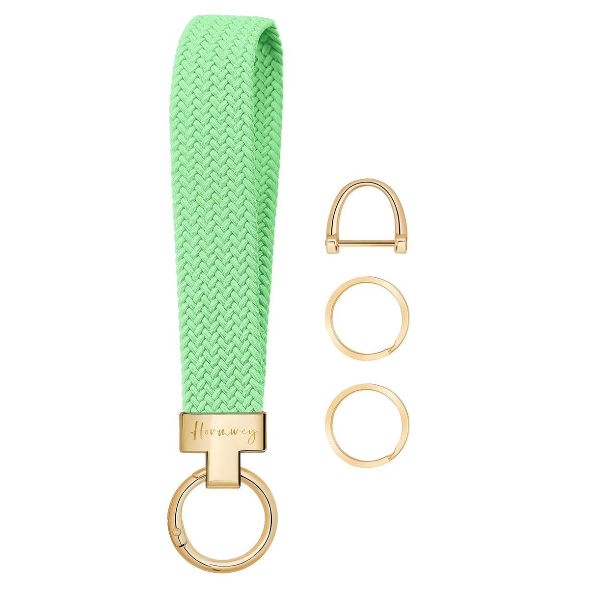 Hovmwey Elastic Wristlet Keychain for Women Men, Cute Car Key Chain, Braided Wrist Strap Lanyard for Keys ID Badges