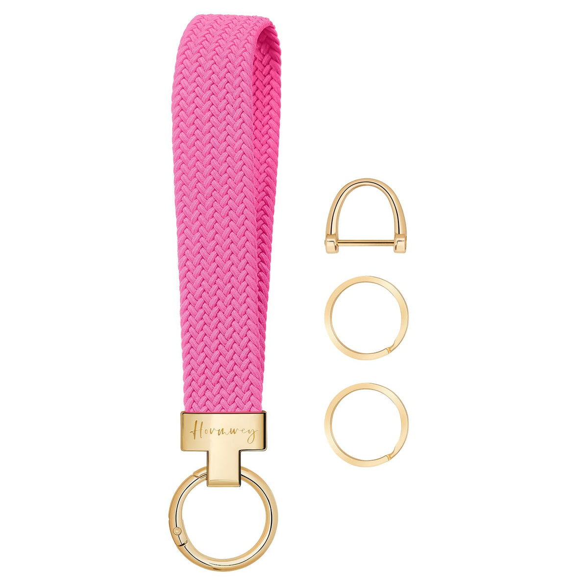 Hovmwey Elastic Wristlet Keychain for Women Men, Cute Car Key Chain, Braided Wrist Strap Lanyard for Keys ID Badges