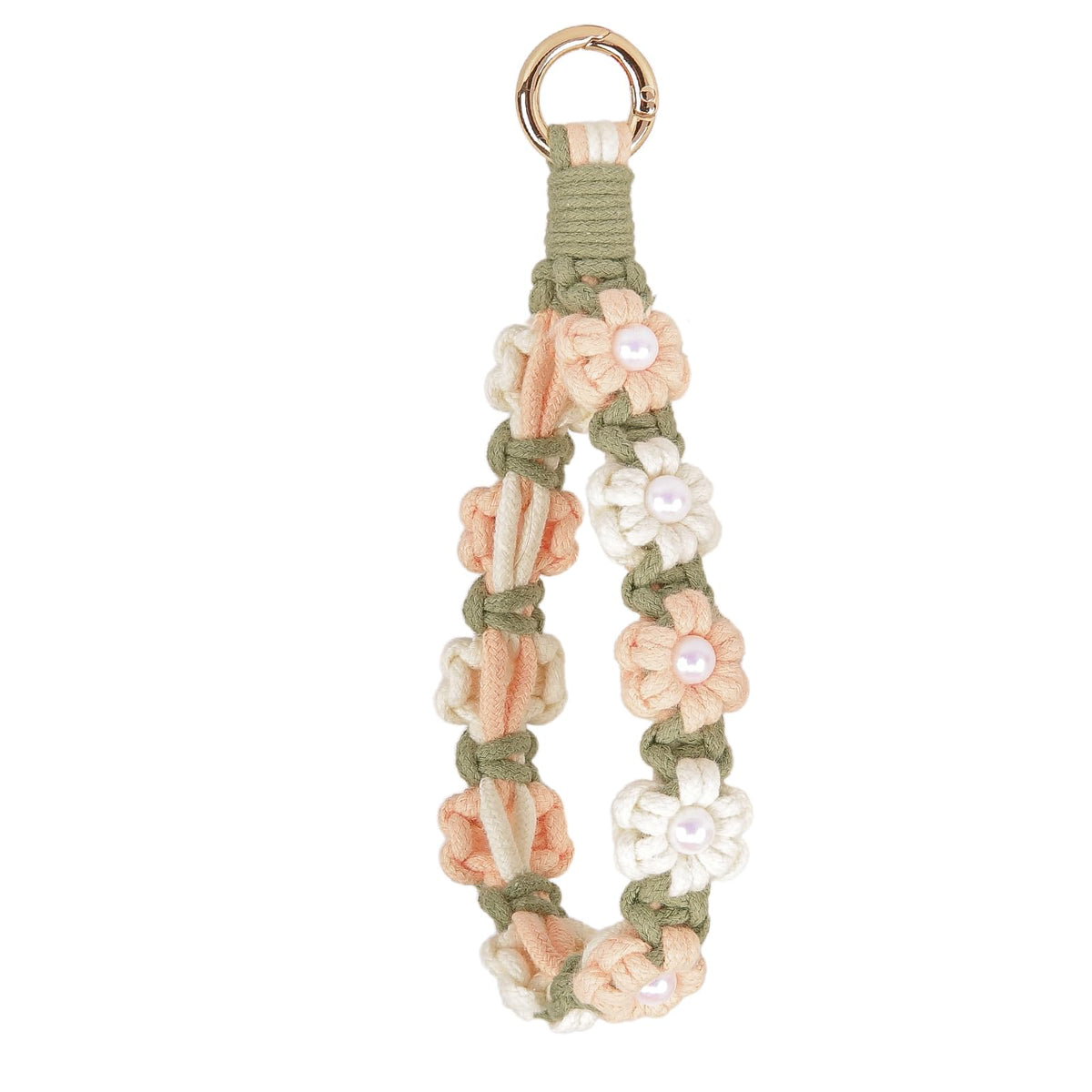 elephtree Boho Macrame Keychain Wristlet Keychain Weave Exquisite Keyring Holder Bracelet Handmade Wrist Lanyard for Women