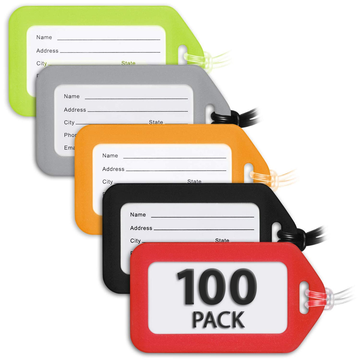 Luggage Tags for Suitcases - Assorted, 6 PK - TSA Approved Travel Tags
