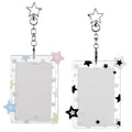 2Pcs Star Photocard Holder with Metal Chain Transparent Y2K Charm Holders Acrylic Cute Protective Photocards with Star Pendant for Idol Card Photo Album