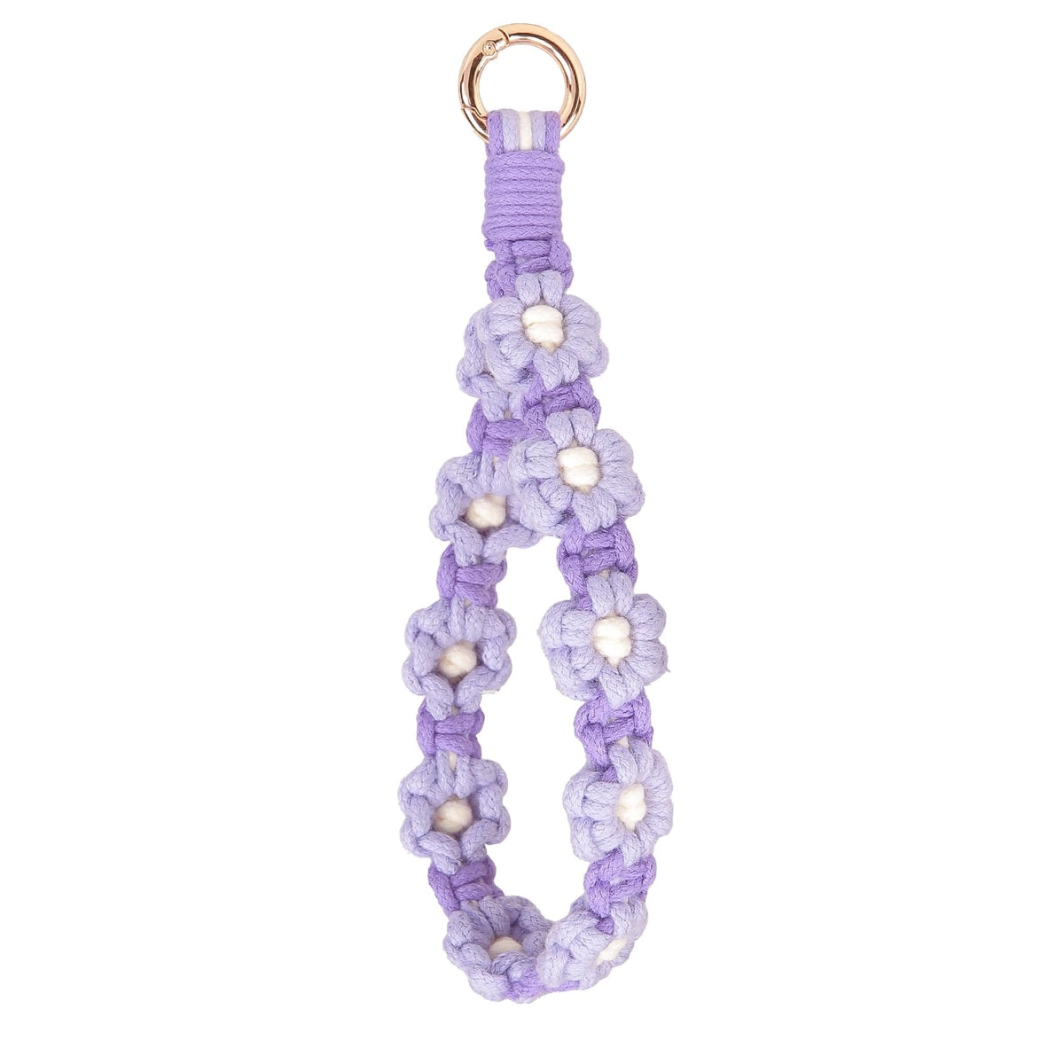 elephtree Boho Macrame Keychain Wristlet Keychain Weave Exquisite Keyring Holder Bracelet Handmade Wrist Lanyard for Women