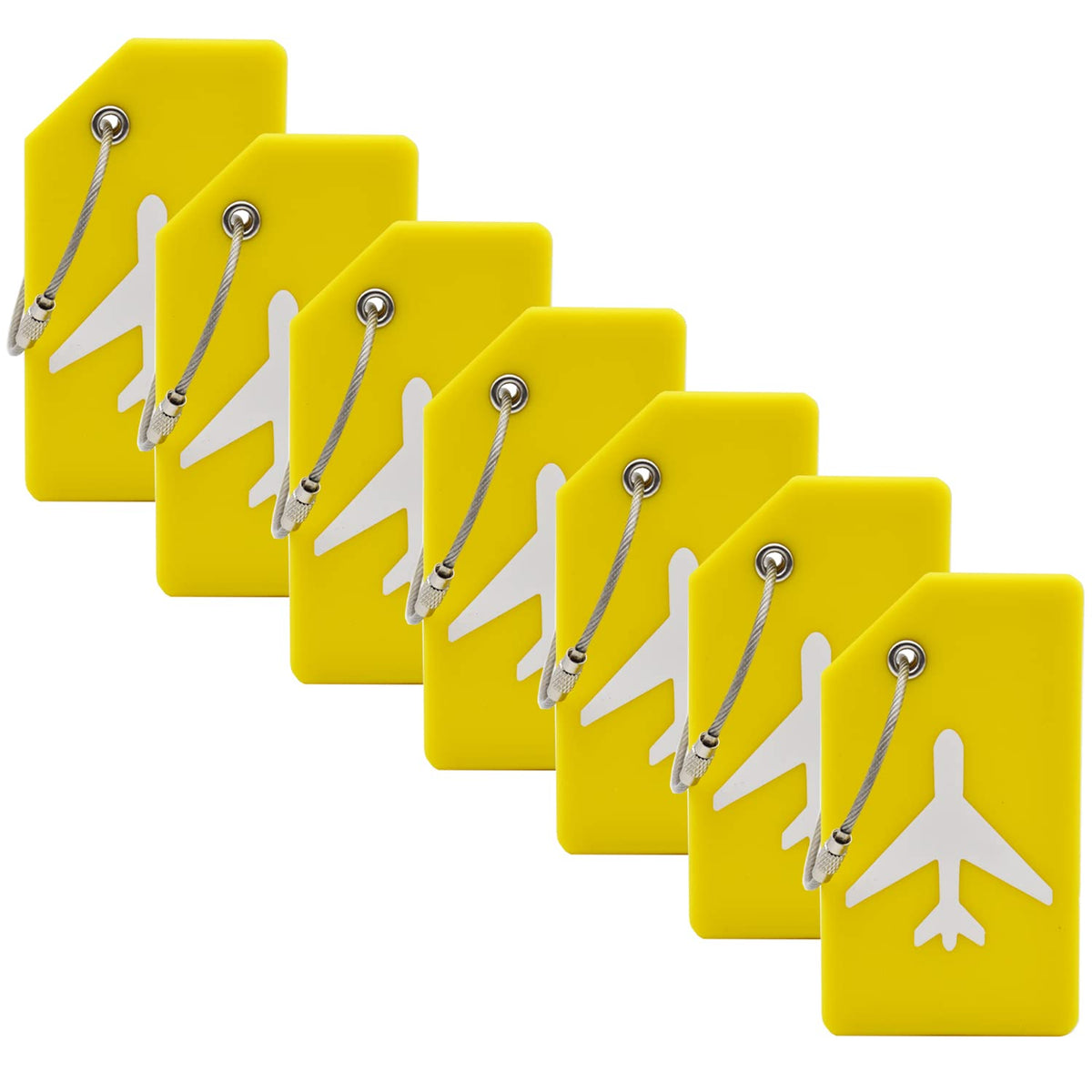 7 Pack Silicone Luggage Tag for Suitcases with Stainless Loop, TSA Approved, Privacy Protection Travel Essentials Bag Tags(Colorful)