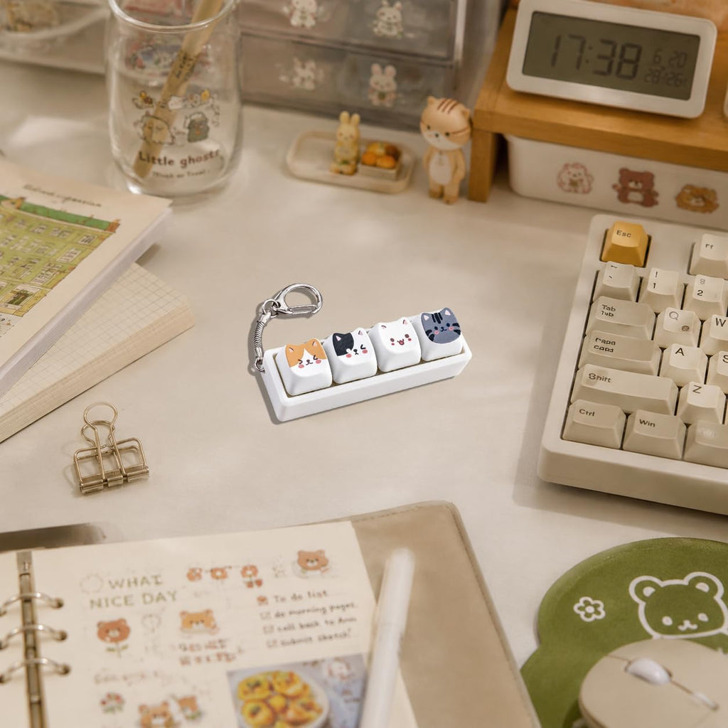 Cute Cat Keyboard Keychain Keyboard Clicker Keychain