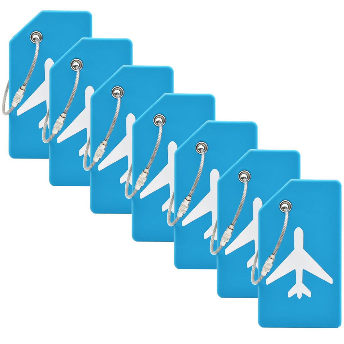 7 Pack Silicone Luggage Tag for Suitcases with Stainless Loop, TSA Approved, Privacy Protection Travel Essentials Bag Tags(Colorful)