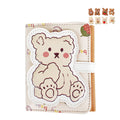 Kawaii Bear Wallet Cute Cartoon Card Holder Girls Coin Purse Anime Key Bag Card Case Front Pocket Wallet (Beige-1)
