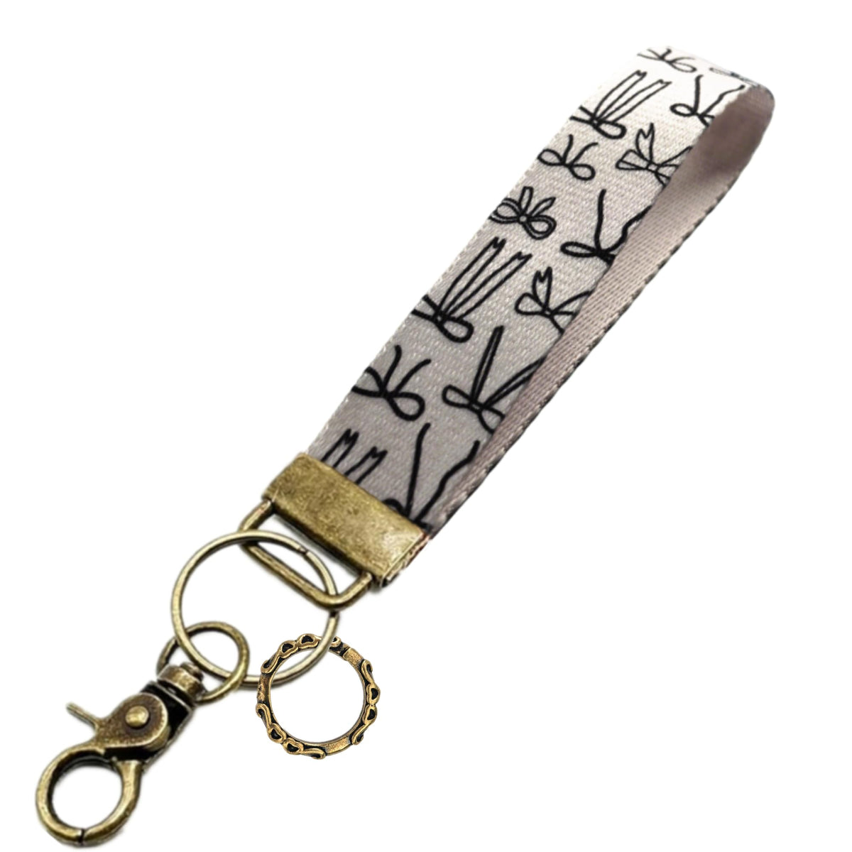 Boho Vintage Embroidered Floral plant Wristlet Keychain for Women