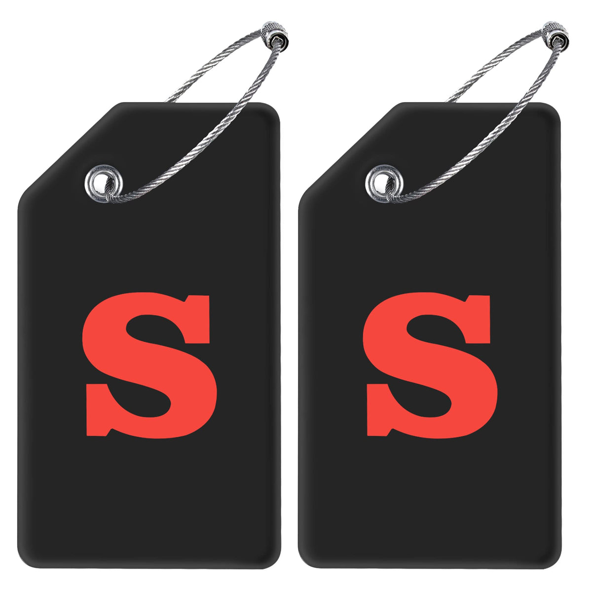 Gostwo 2 Pack Silicone Initial Luggage Tags for Suitcases Travel Essentials