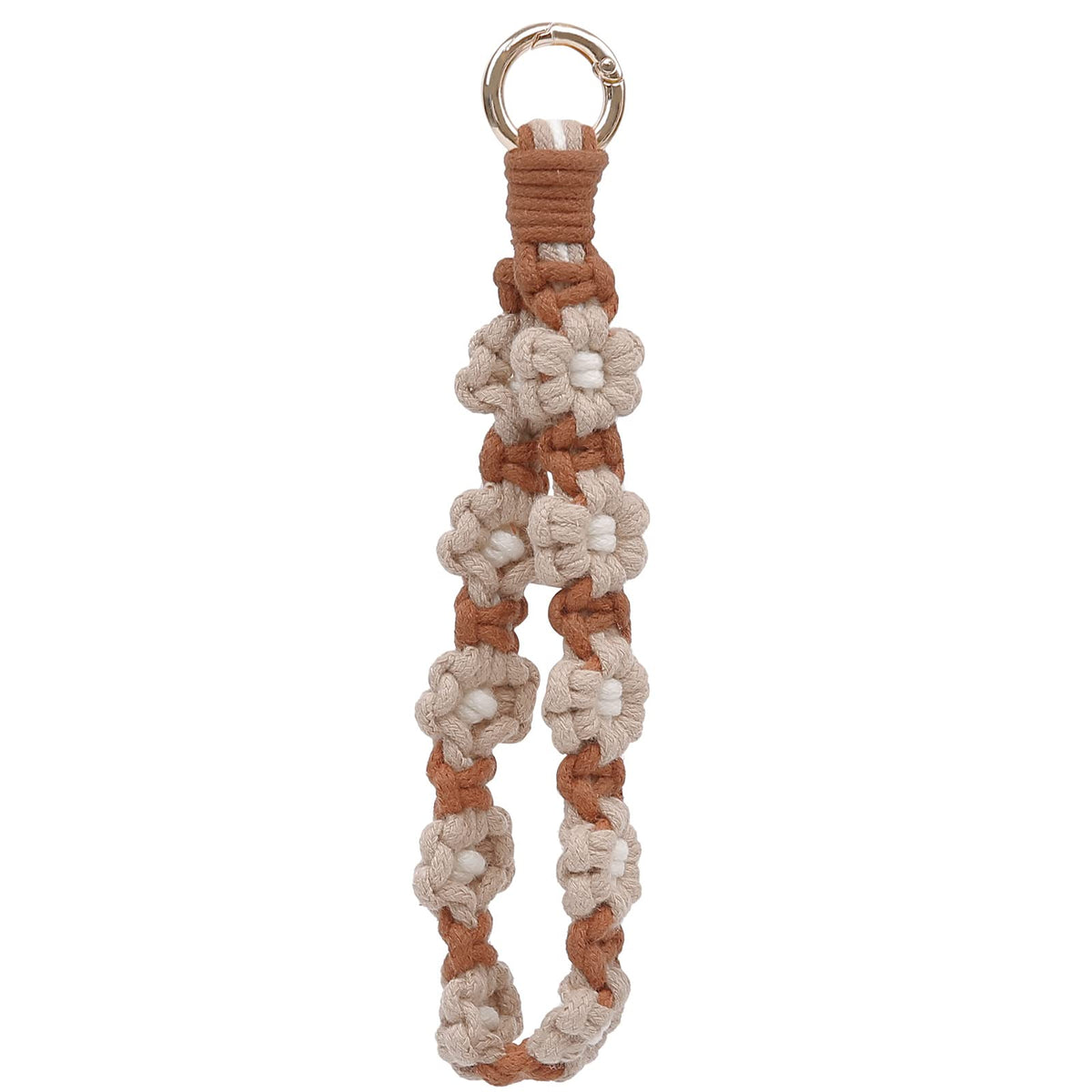 elephtree Boho Macrame Keychain Wristlet Keychain Weave Exquisite Keyring Holder Bracelet Handmade Wrist Lanyard for Women