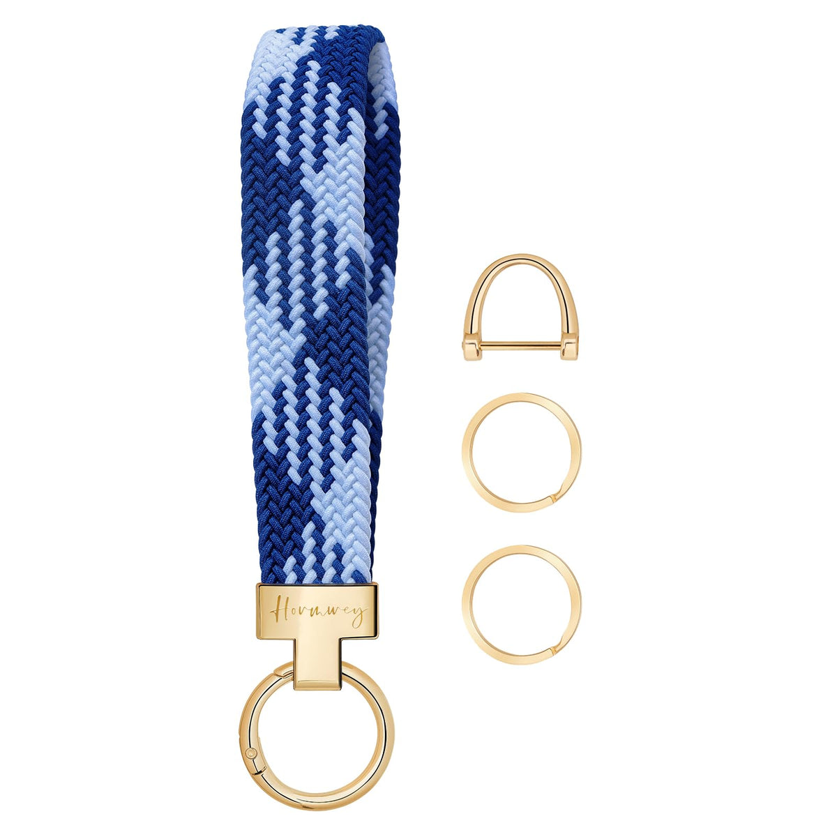 Hovmwey Elastic Wristlet Keychain for Women Men, Cute Car Key Chain, Braided Wrist Strap Lanyard for Keys ID Badges
