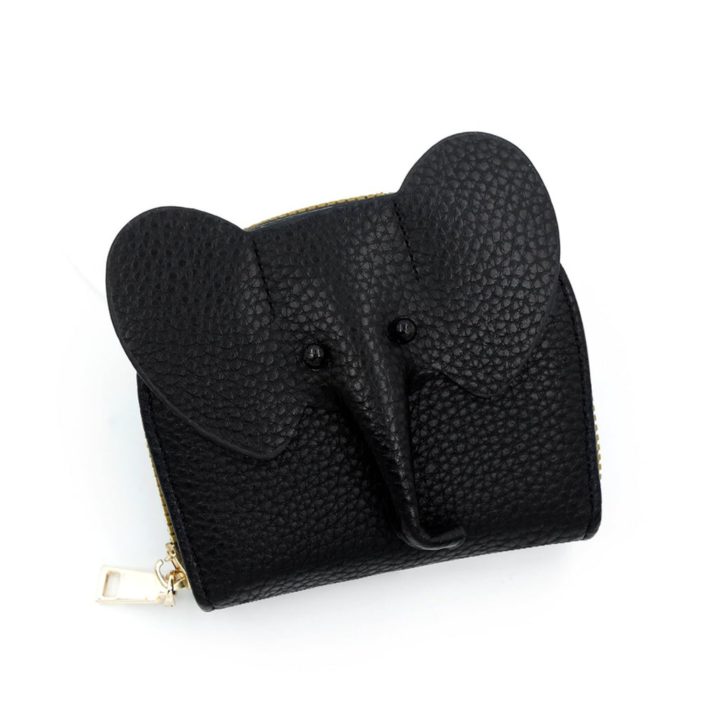 Wallet Card Holder, RFID Blocking Purse,Cute Elephant Small Minimalist Leather Credit for Women, Girls, Ladies (Red)