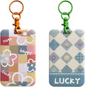 2 Pcs Kpop Photocard Holder Keychain Cartoon Photo Card Holder Cute Badge Holder with Keychain Photo Sleeves ID Bank Credit Card Holder Student Bus Card Protector