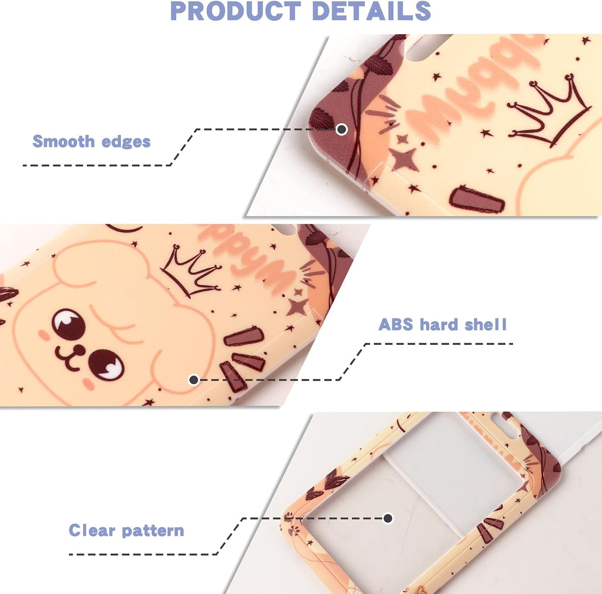 SK-Z Cartoon Photocard Holder with Lanyard, Cute Animal Themed Photocard Holder Keychain Hard Shell Protective Photo Sleeves