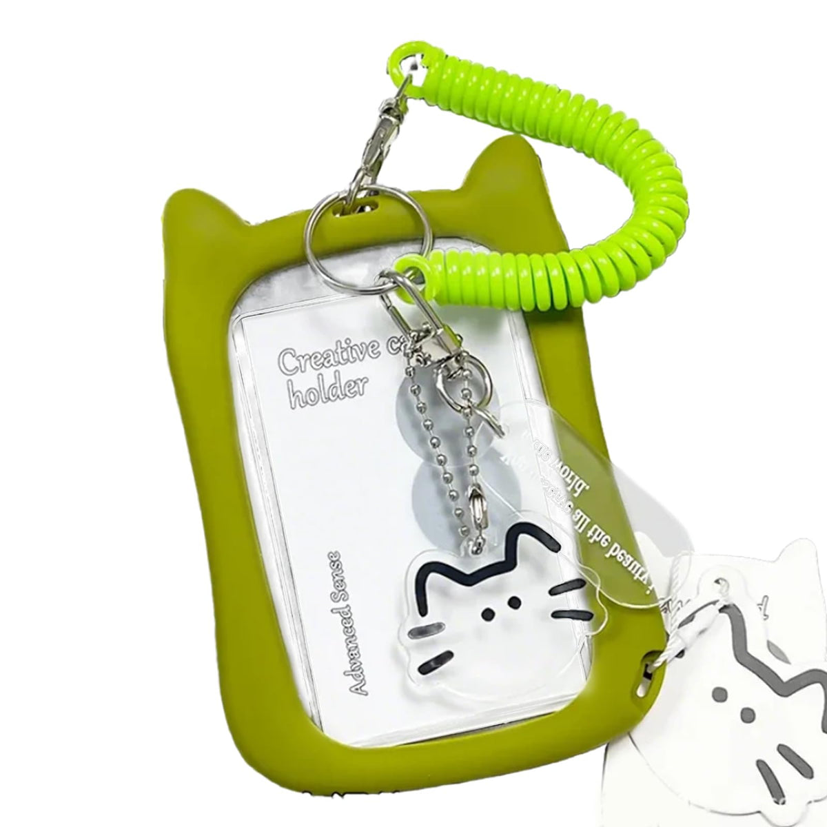 Lovely Card Covers Credit Card Case Protective Sleeve Photocard Holders Cats Ear Bus Card Protector Keychain Pendant