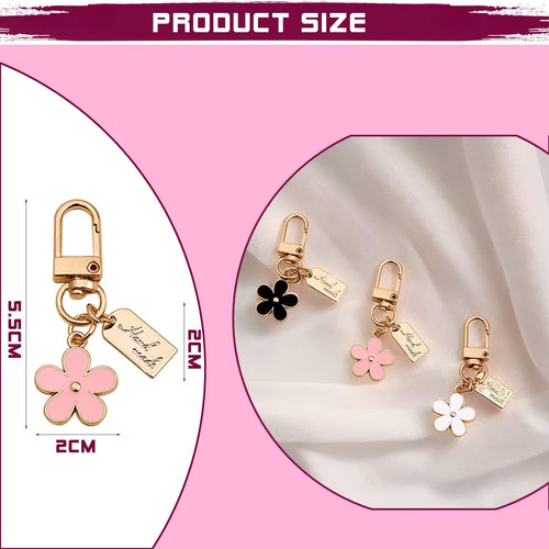 AGEN KGEN Cute Flower keychains for Women, Aesthetic Keychain Charms, Bag ＆ Purse Charms for Handbags ＆ Backpacks Accessories