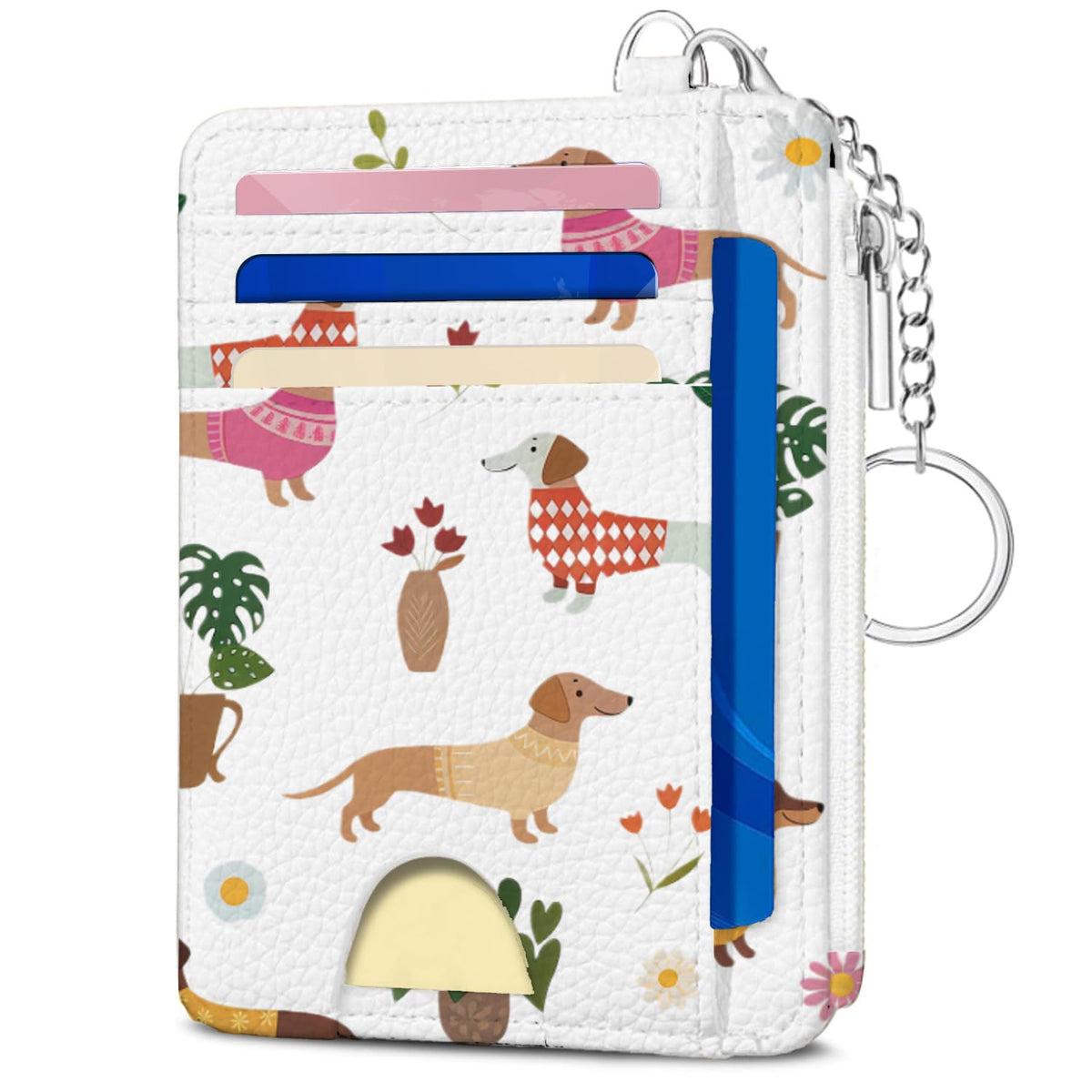 Book Lover Gift for Readers, Cute Reading Theme Card Holder Wallet, Literary Slim Credit Card Case with ID Window, Cartoon RFID Blocking Pocket Wallet Gift for Book Fans with Coin Zipper Keychain