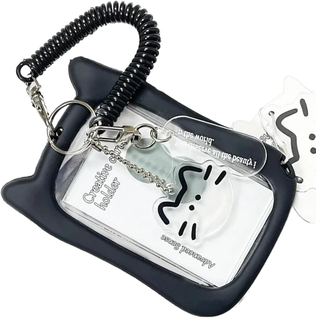 Lovely Card Covers Credit Card Case Protective Sleeve Photocard Holders Cats Ear Bus Card Protector Keychain Pendant