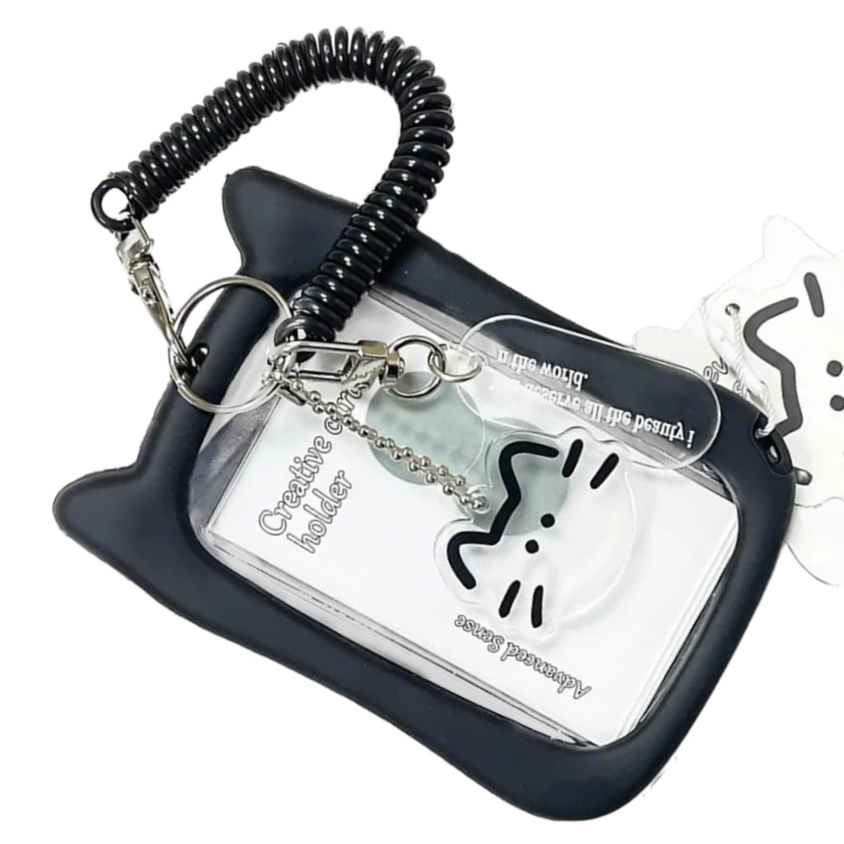 Lovely Card Covers Credit Card Case Protective Sleeve Photocard Holders Cats Ear Bus Card Protector Keychain Pendant