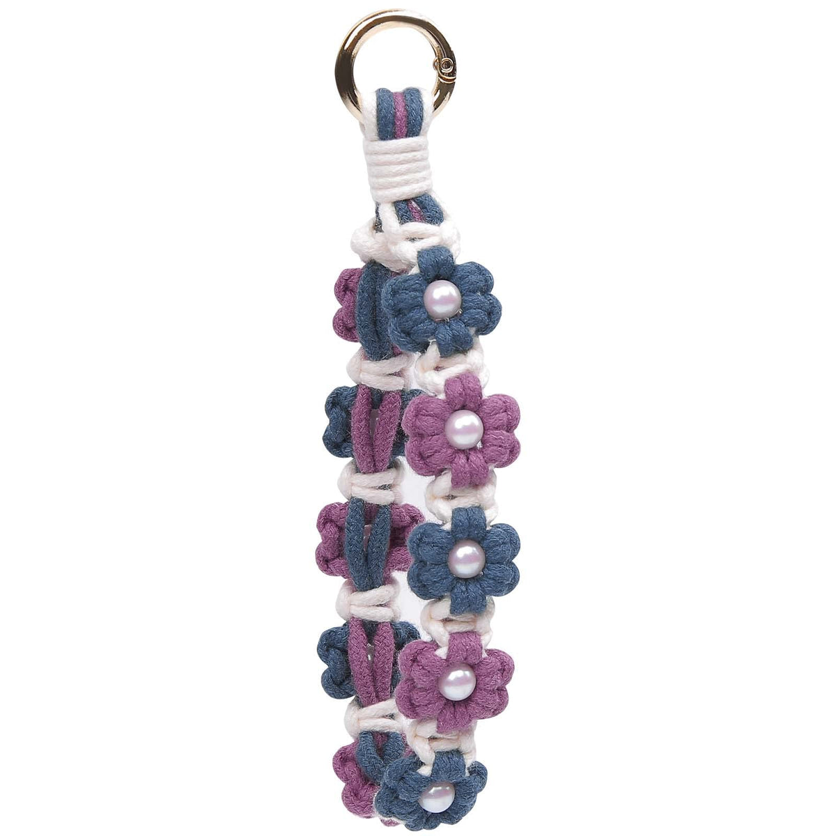 elephtree Boho Macrame Keychain Wristlet Keychain Weave Exquisite Keyring Holder Bracelet Handmade Wrist Lanyard for Women