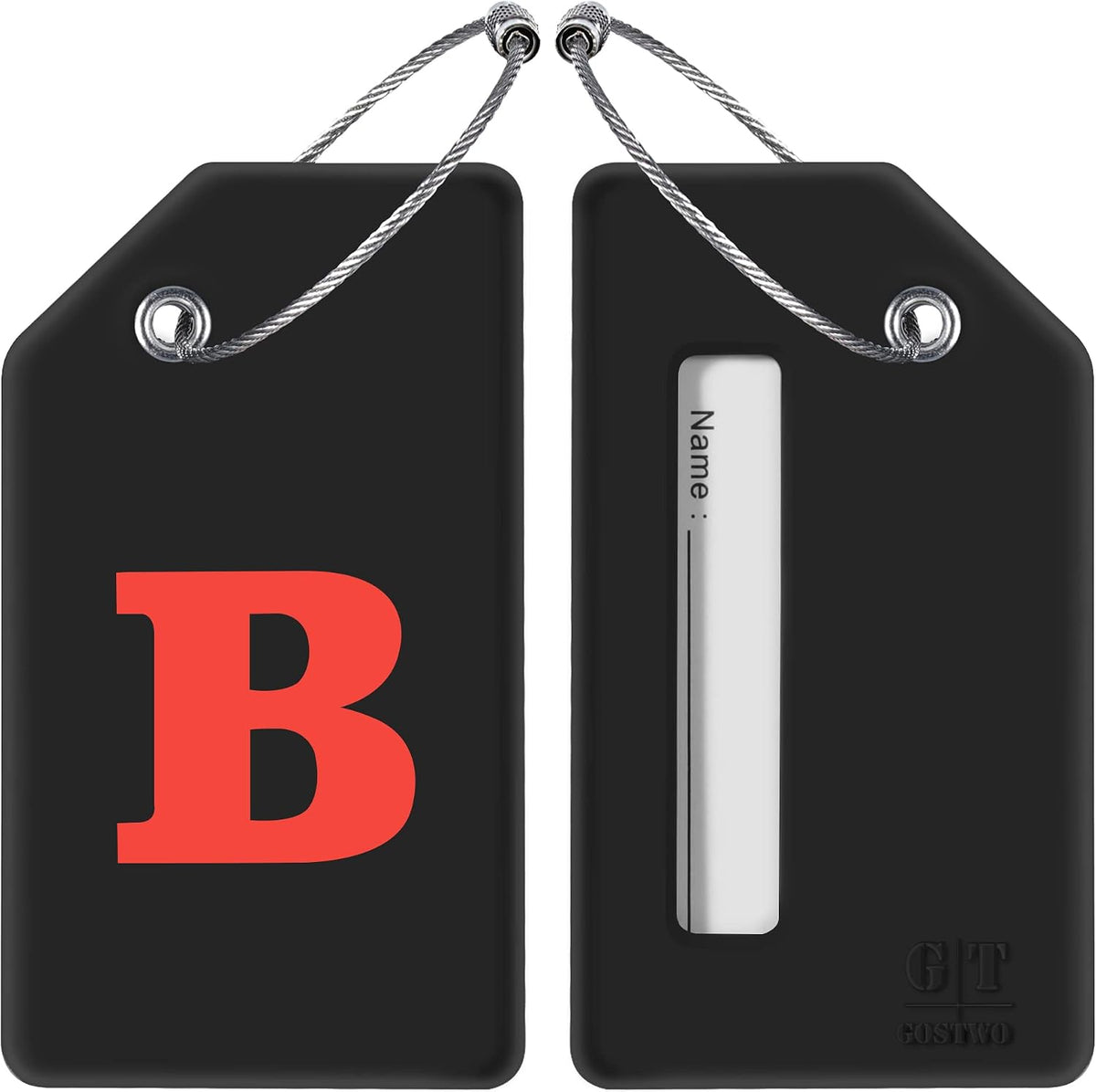 Gostwo 2 Pack Silicone Initial Luggage Tags for Suitcases Travel Essentials