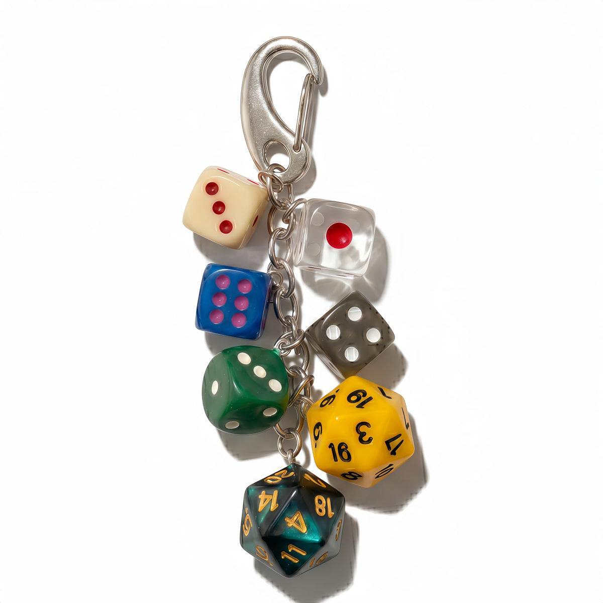 Y2K Aesthetic Dice Keychain for Women & Men, Trendy Bag Charm Gift