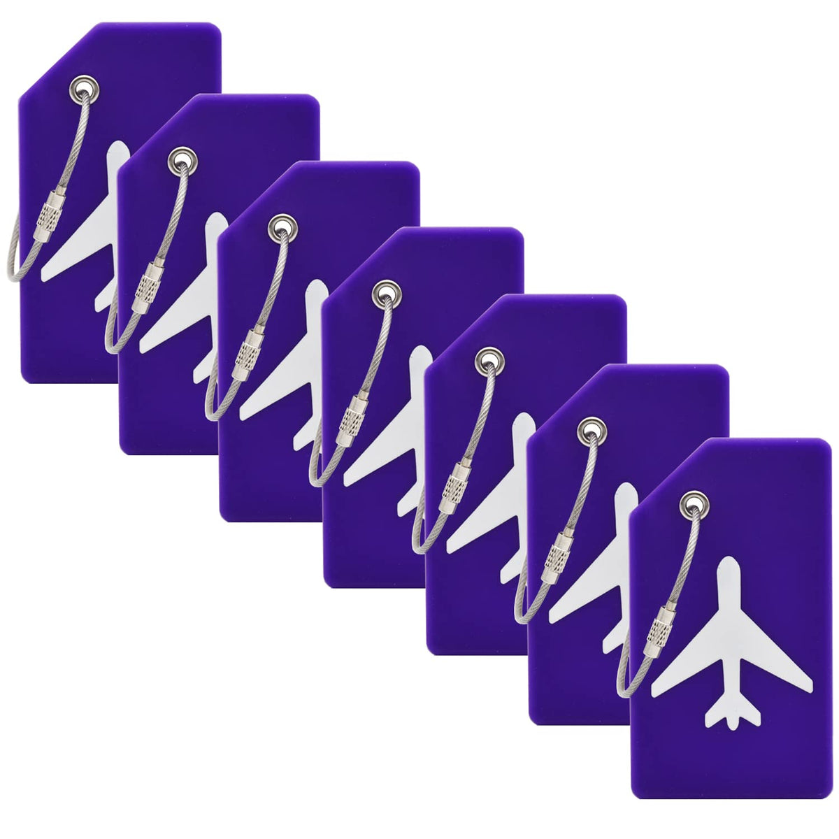7 Pack Silicone Luggage Tag for Suitcases with Stainless Loop, TSA Approved, Privacy Protection Travel Essentials Bag Tags(Colorful)