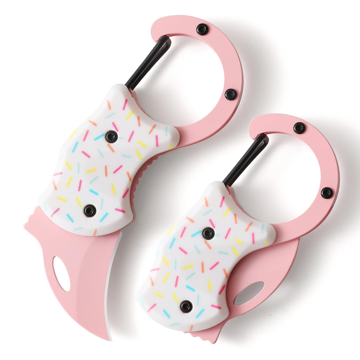 Pink Pocket Knife for Women Men,Cute Keychain Box Cutter，Mini EDC Knives for Everyday Carry,Folding Utility Knife with Creative Ice Cream Design,Ideal Gifts for Women（Ice Cream）