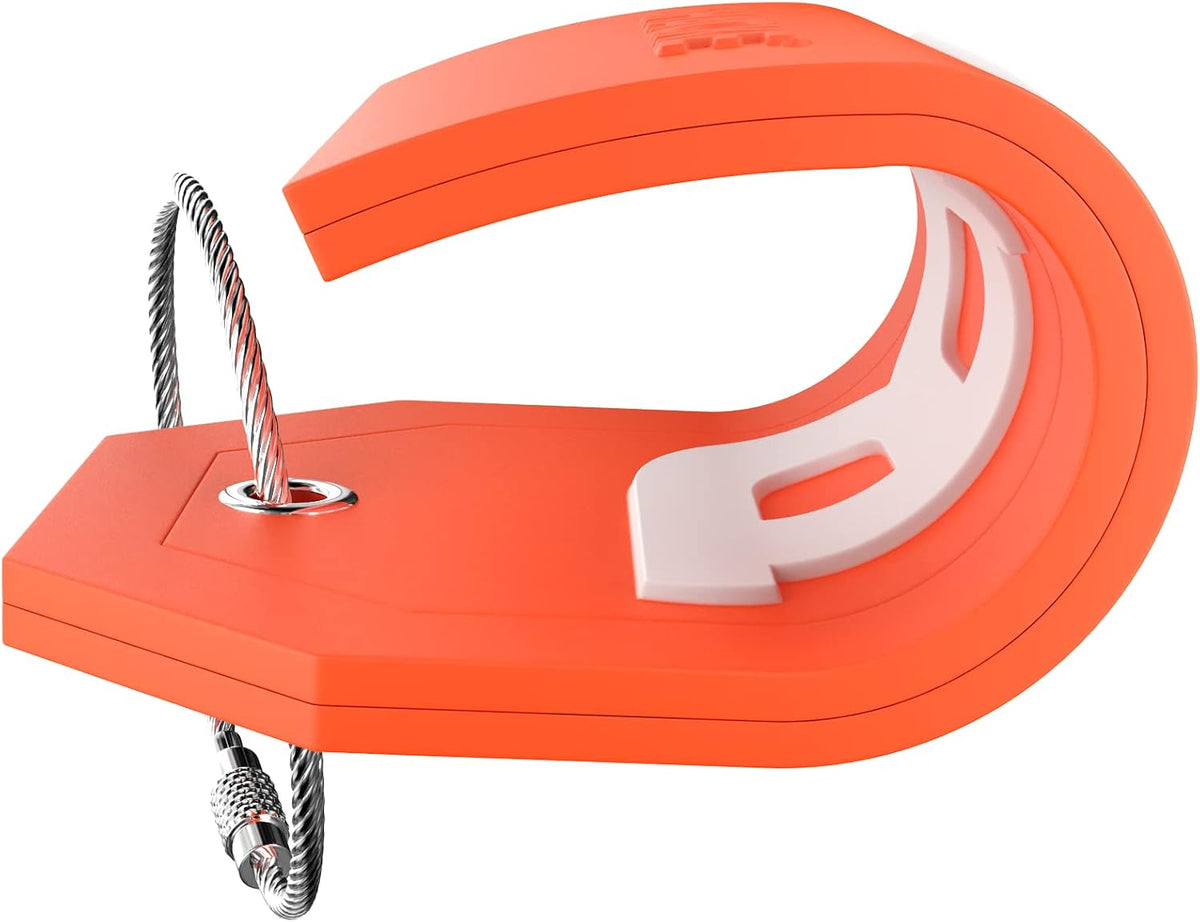 Shacke Initial Luggage Tag with Privacy Cover & Steel Loop (Orange, B)