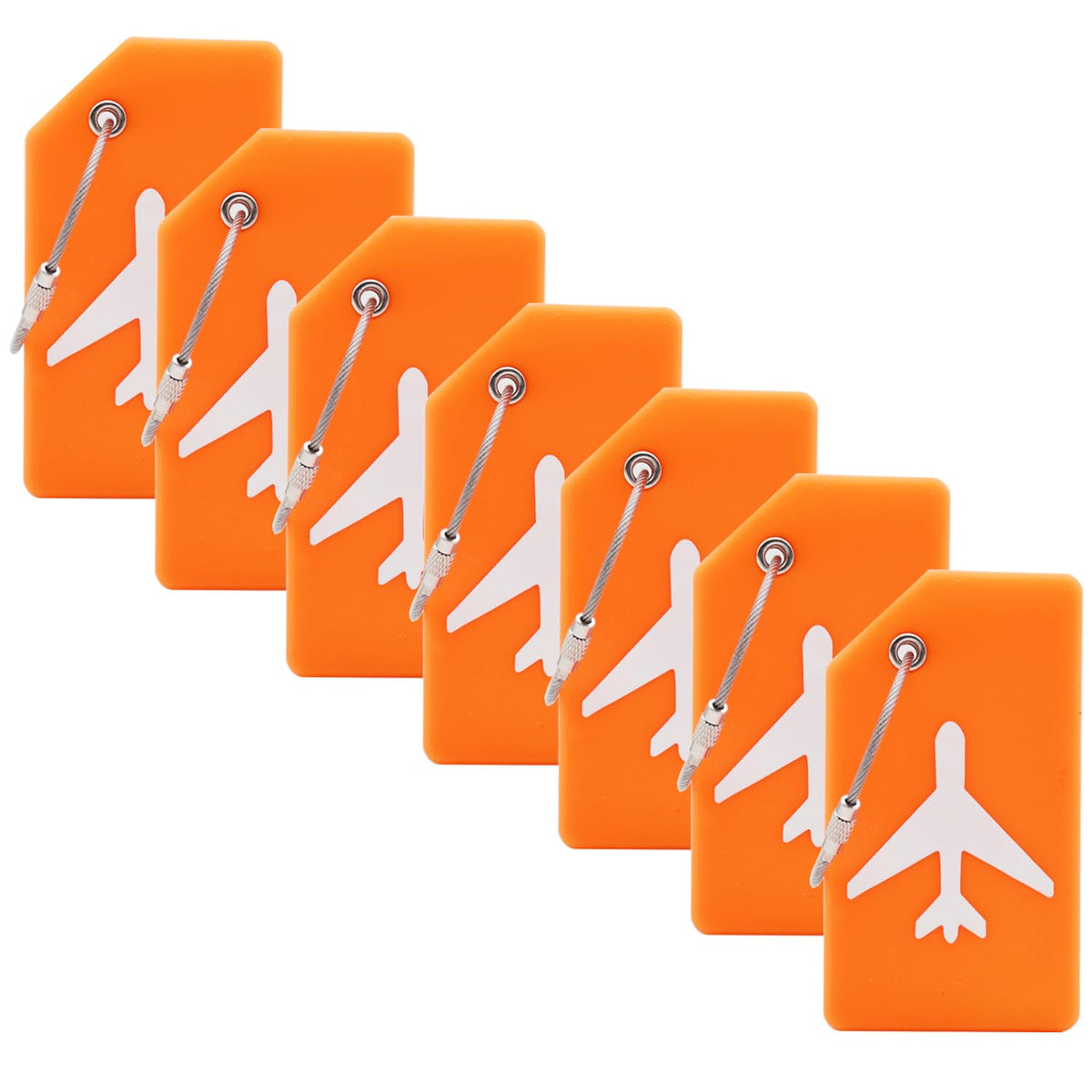 7 Pack Silicone Luggage Tag for Suitcases with Stainless Loop, TSA Approved, Privacy Protection Travel Essentials Bag Tags(Colorful)