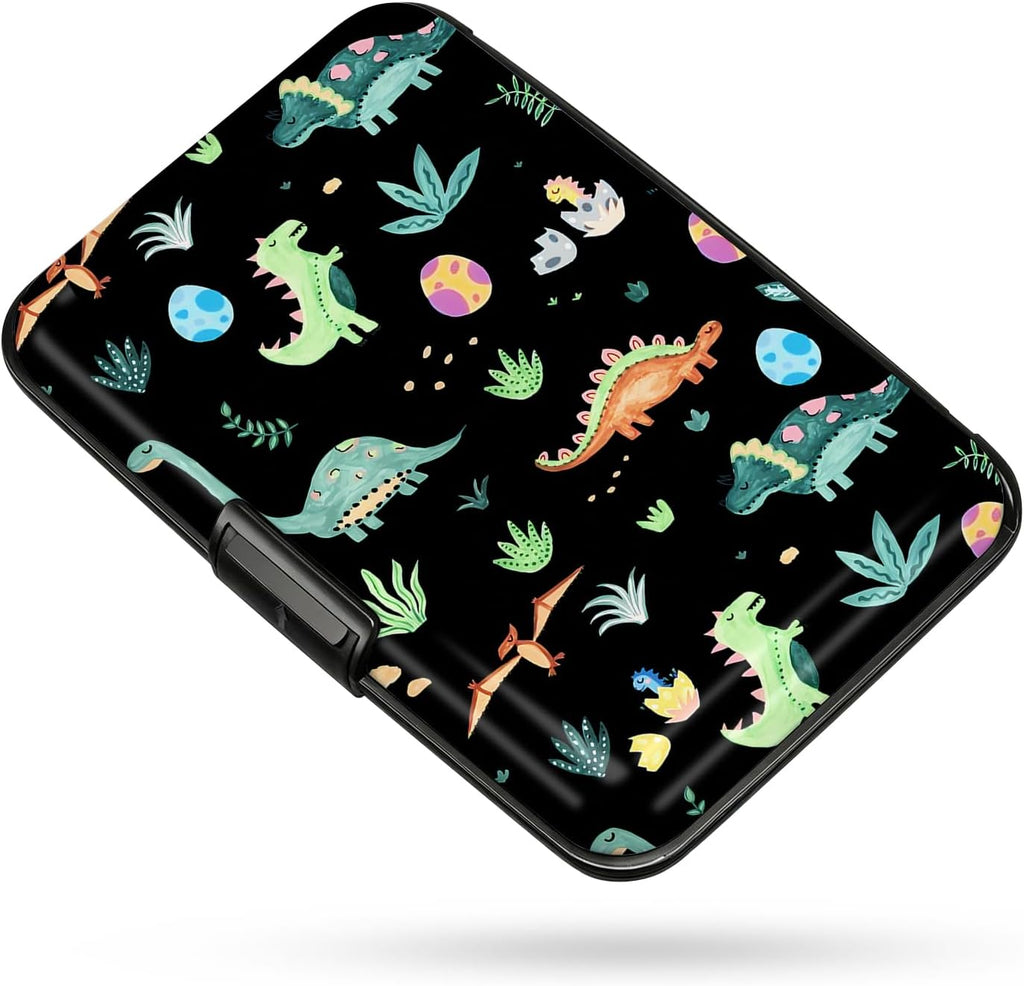 Credit Card Holder RFID Aluminum card case Dinosaurs mini Wallet Women Men