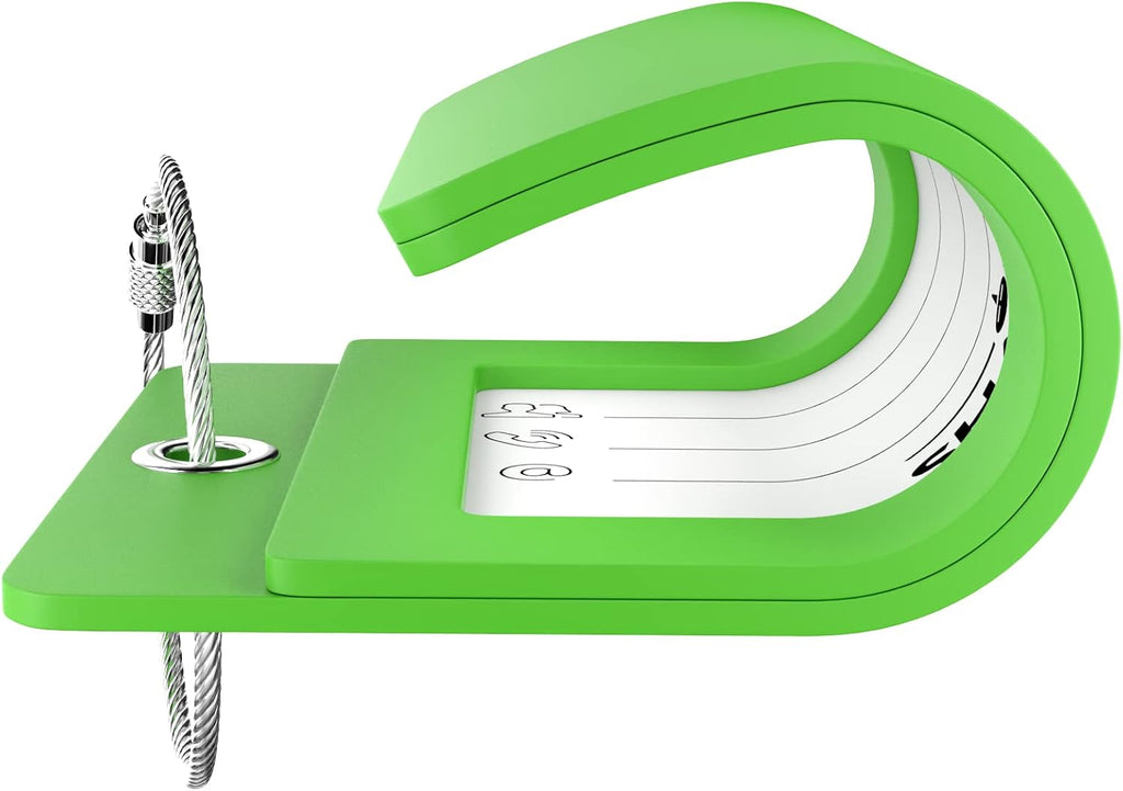Shacke Luggage Tag for Suitcases – Initial Letter H, Bendable (Green)